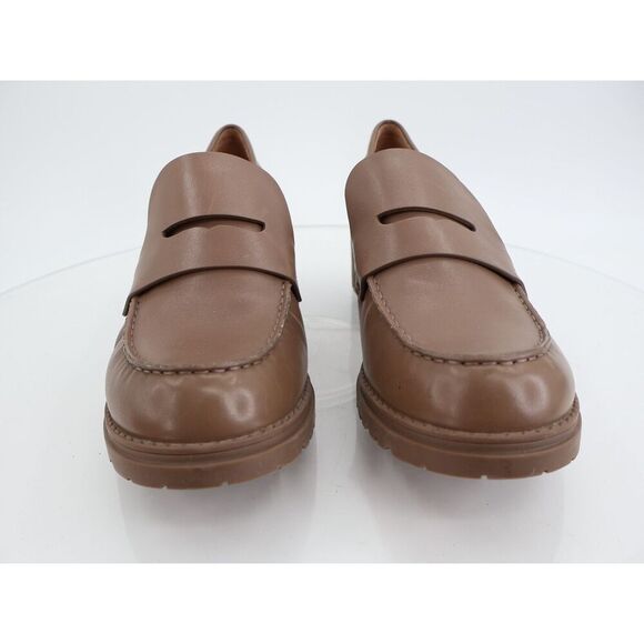 Cole Haan Camea Lug Penny Loafer SZ 11B Brown Leather Chunky Heel Slip On W28814 - Picture 3 of 13